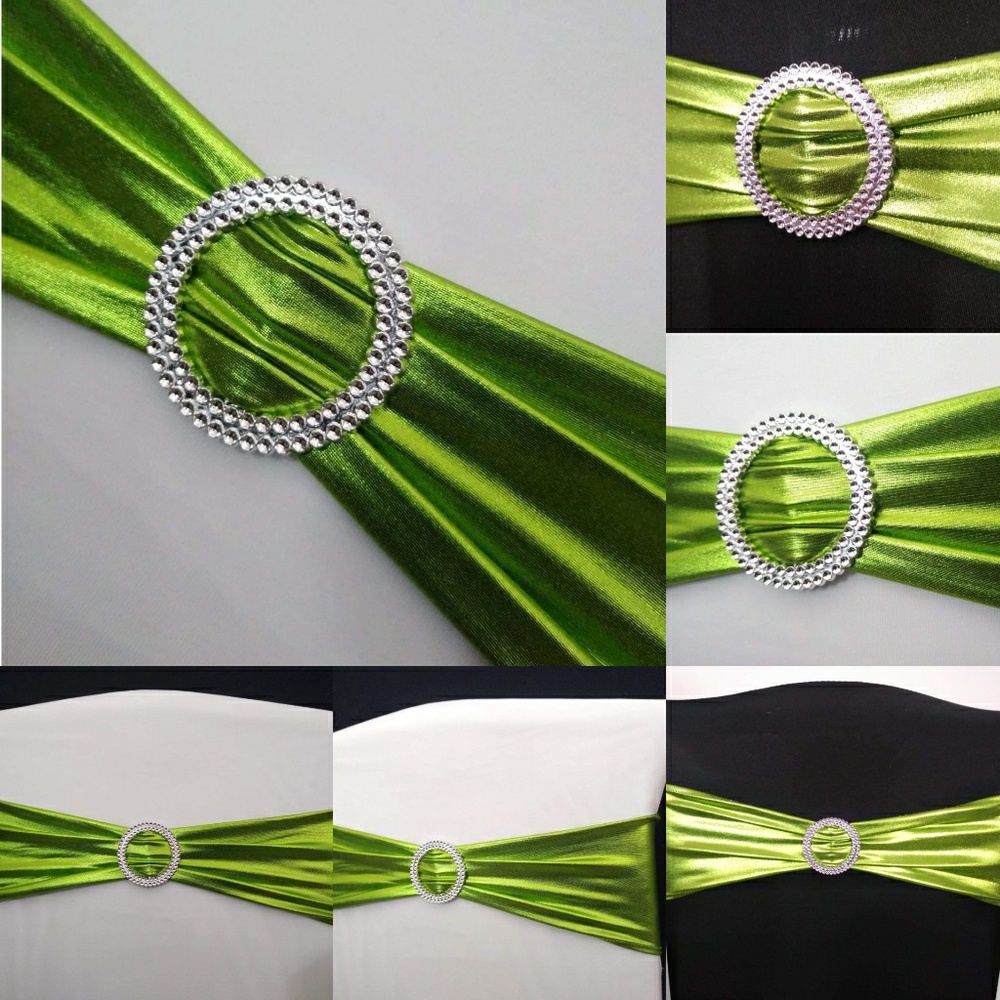 25 Pack TC Mercy Metallic Lime Green Chair Sash